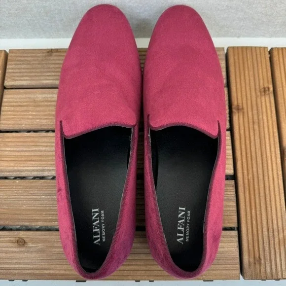 Alfani Mens Burgundy Padded Zion Round Toe Slip On Loafers Shoes 12 M - Picture 5 of 6